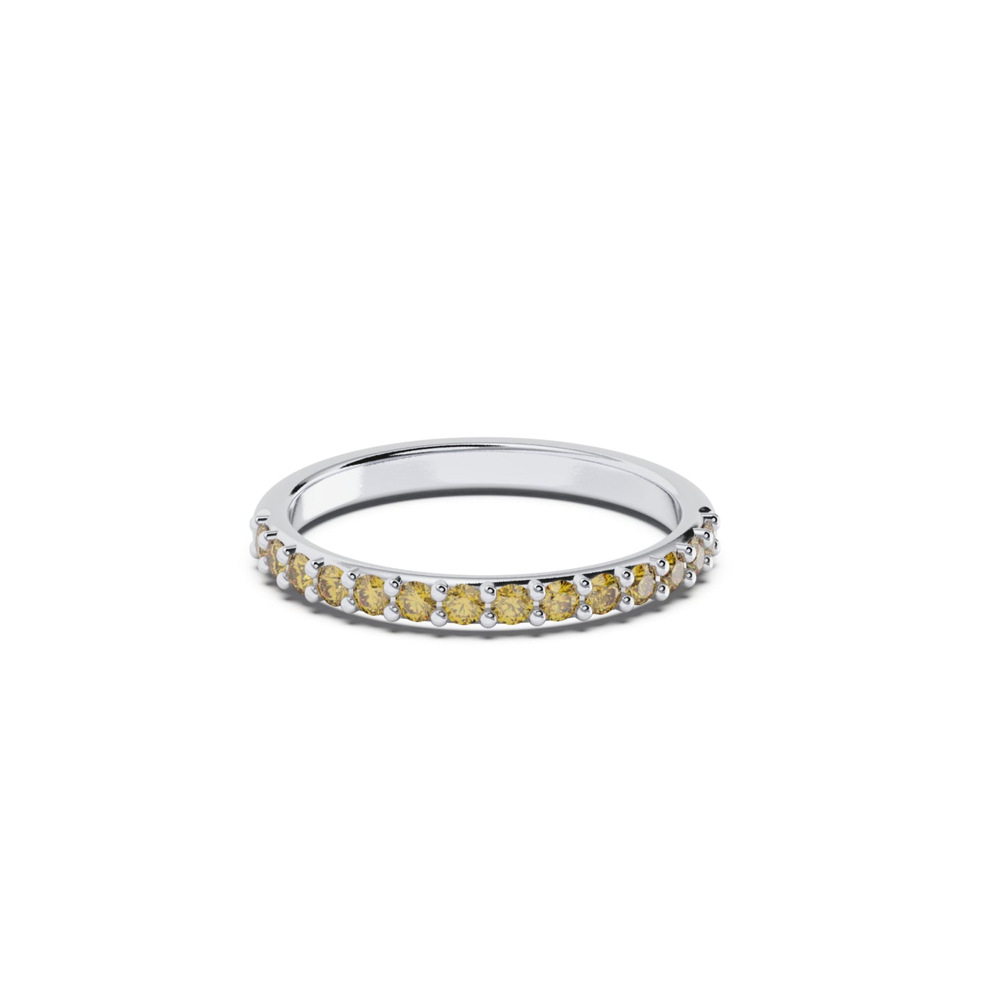 Silver 2mm Birthstone Eternity Ring