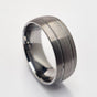 Men's Wedding Band: Brushed Tungsten with two grooves