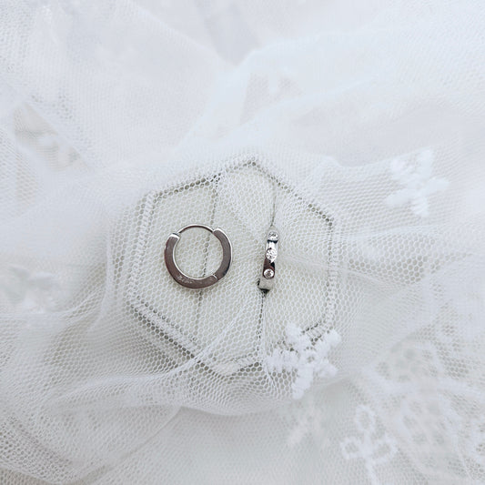 3 Cubic Huggie Earrings - 13mm