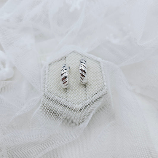 Small Twisted Half Hoop Earrings