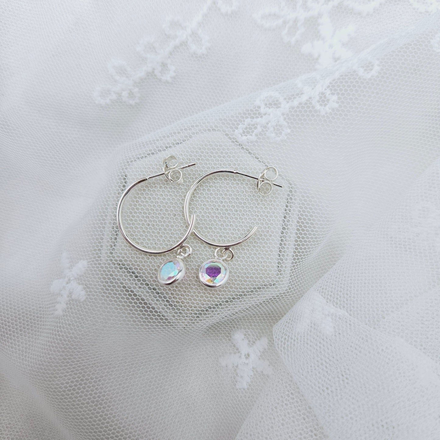 Circle Swarovski Hoop Earrings