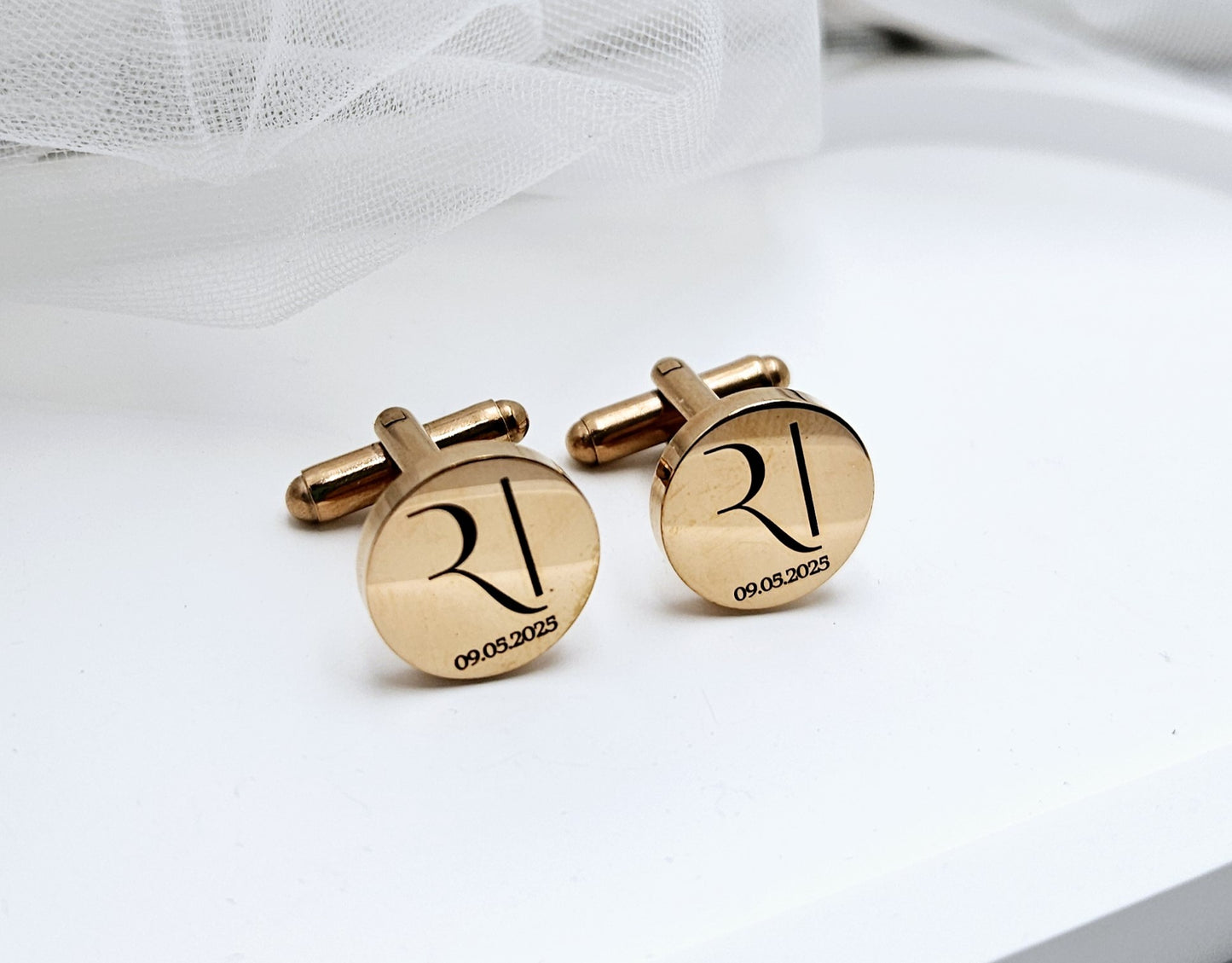 Stainless Steel Initial Cufflinks