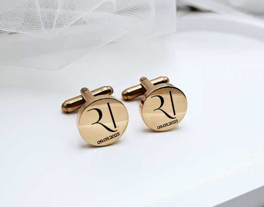 Stainless Steel Initial Cufflinks