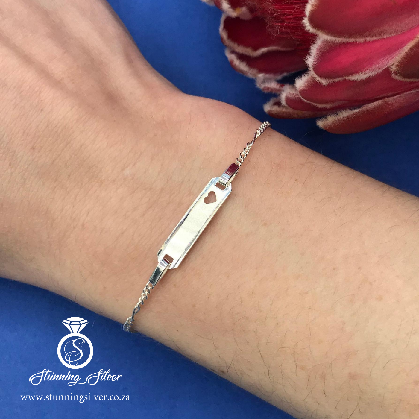 ID Bracelet with Heart Cut Out - 18cm