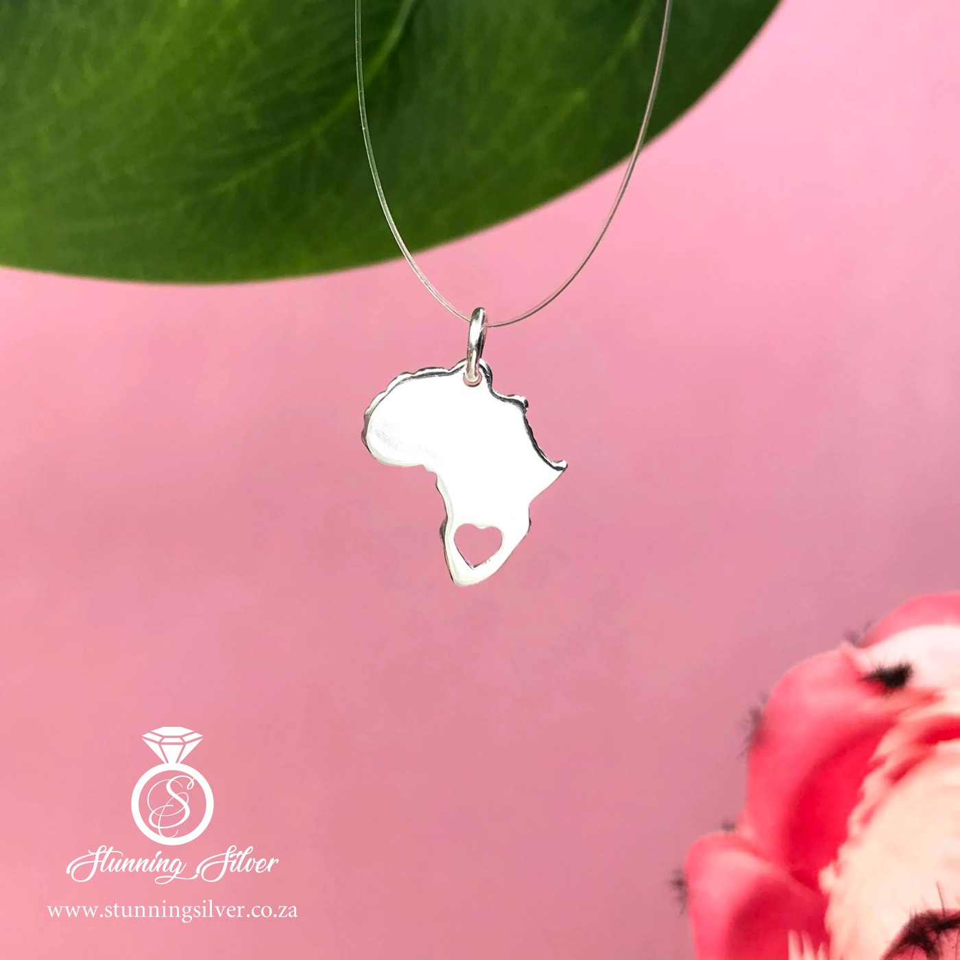 Africa Pendant with Heart Cut Out