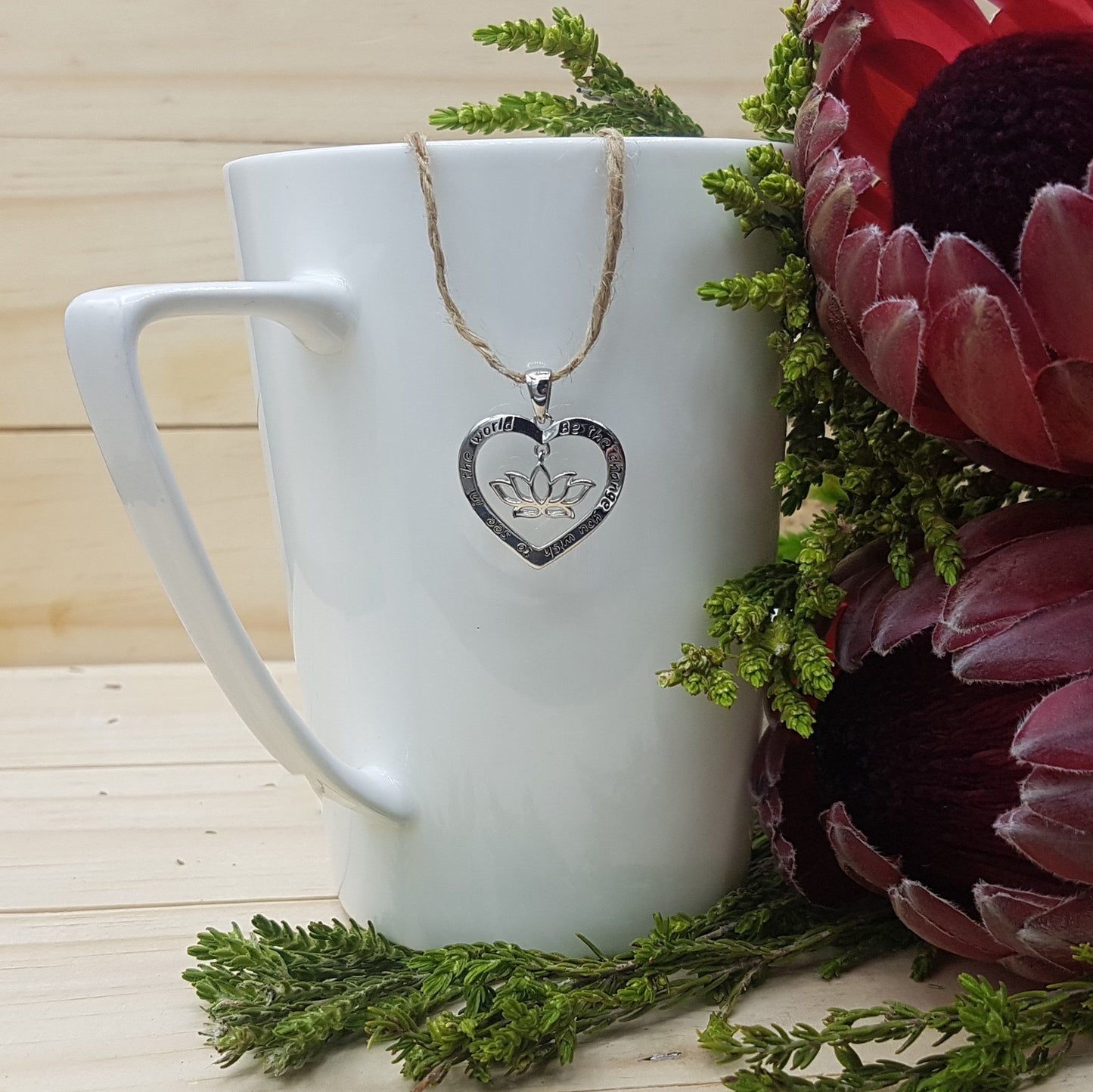 Heart with Flower Pendant