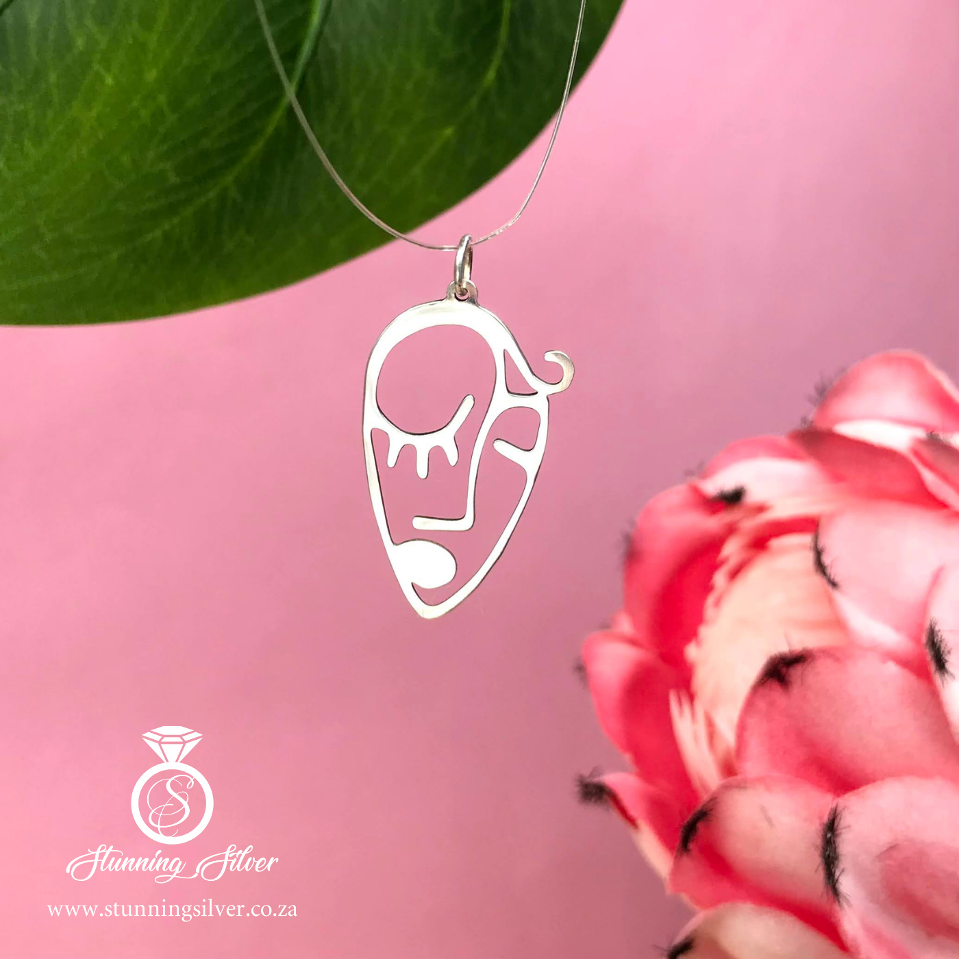Abstract Face Silhouette Pendant