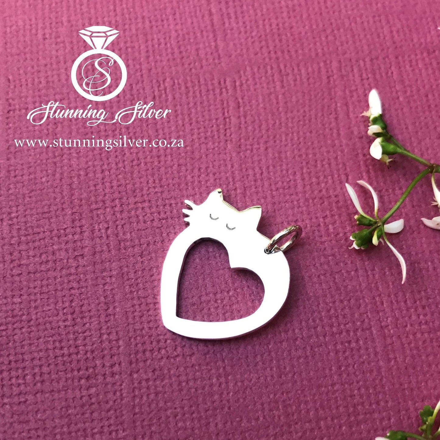 Cat with Heart Inside Pendant