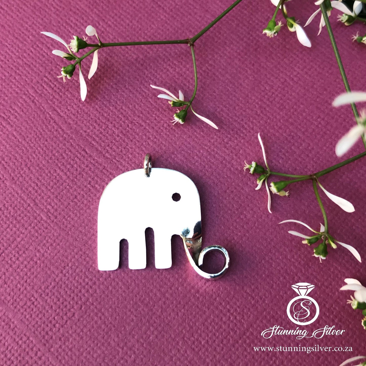 Elephant with Twisted Trunk Pendant