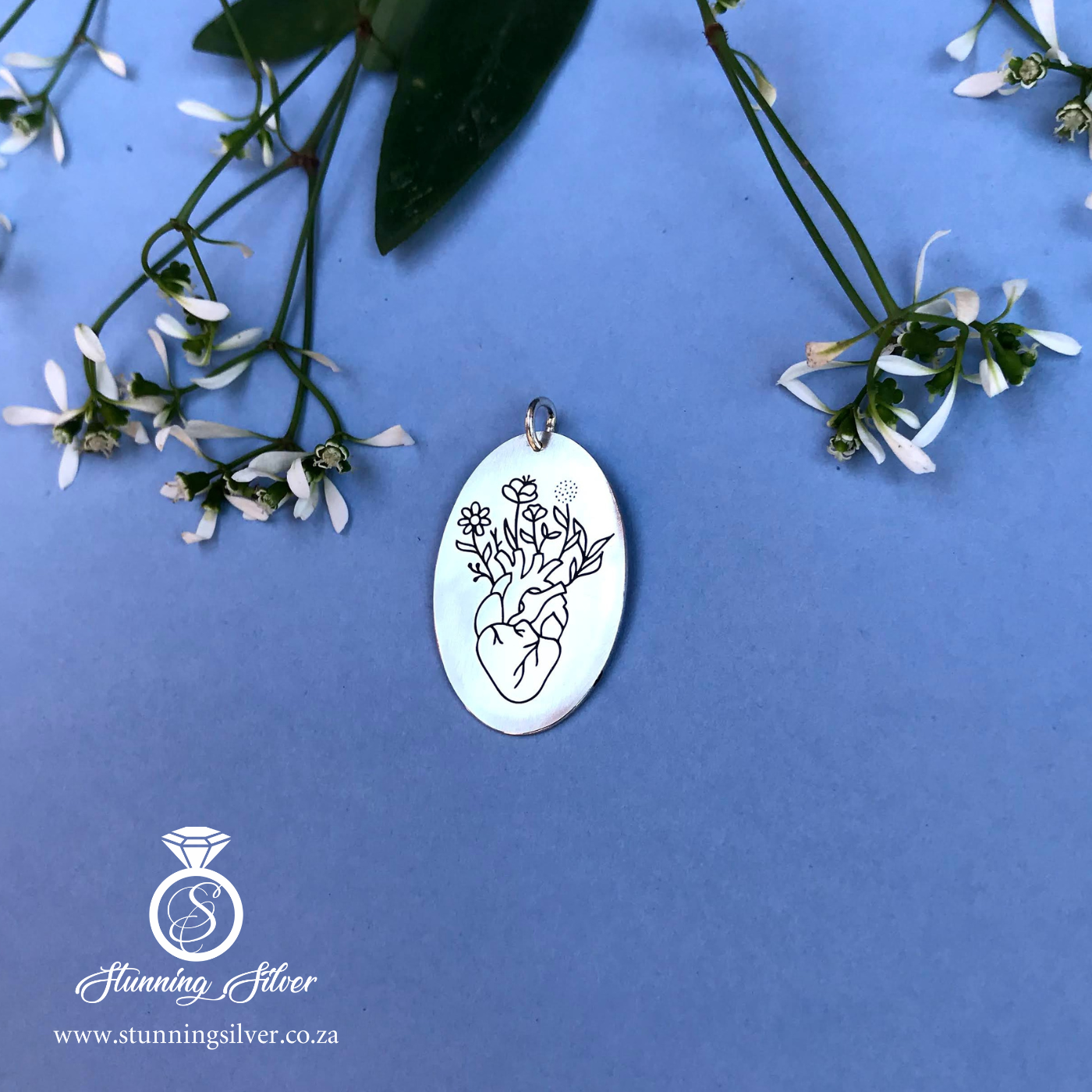 Heart with Flowers Pendant