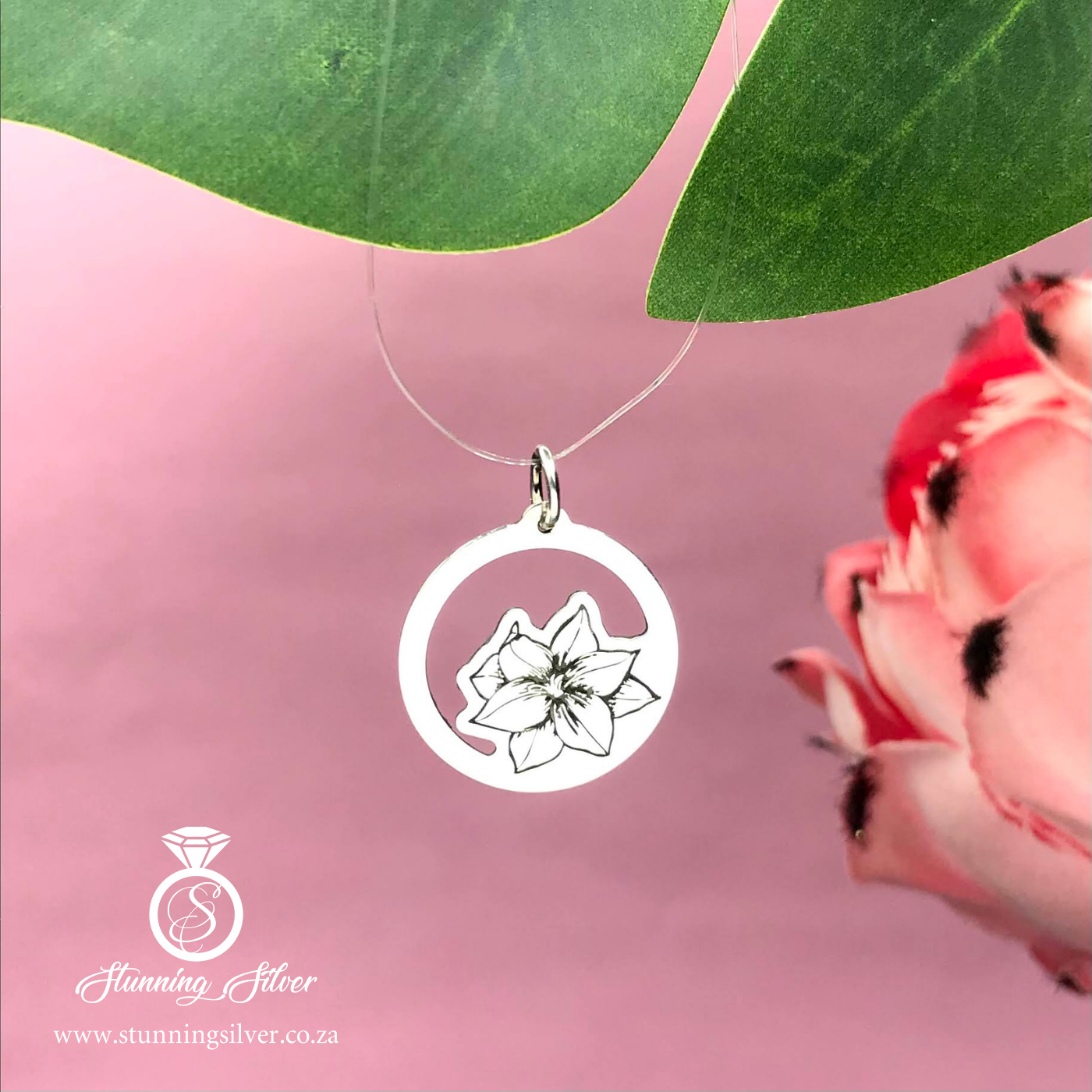July Birth Flower Pendant - Delphinium