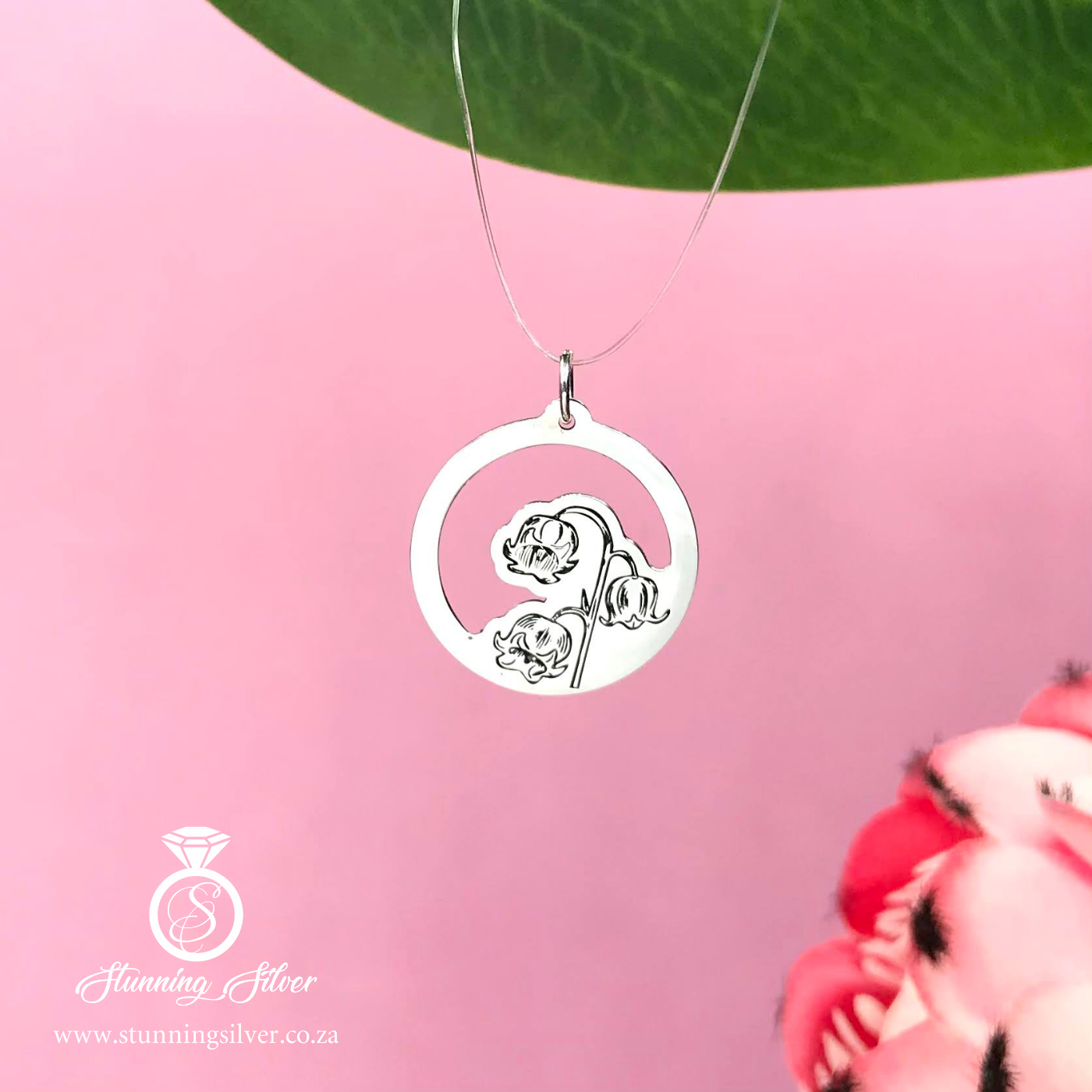 May Birth Flower Pendant - Lily of the Valley