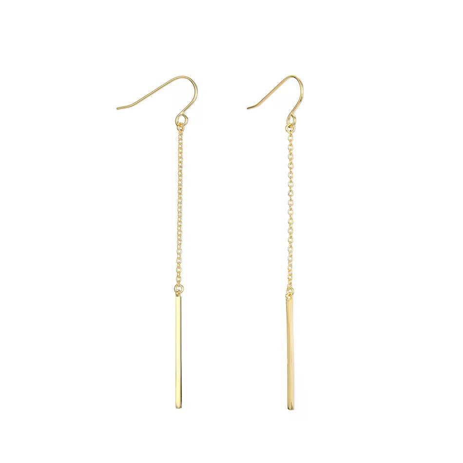 Hanging Gold Bar Earrings