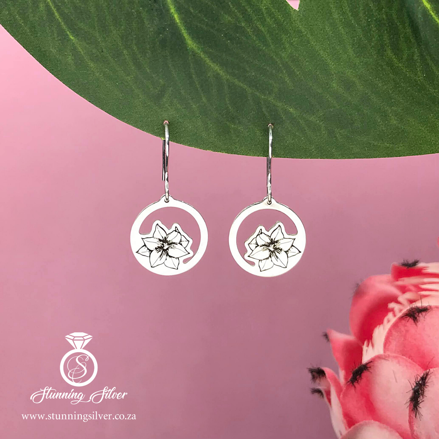 July Birth Flower Earrings - Delphinium