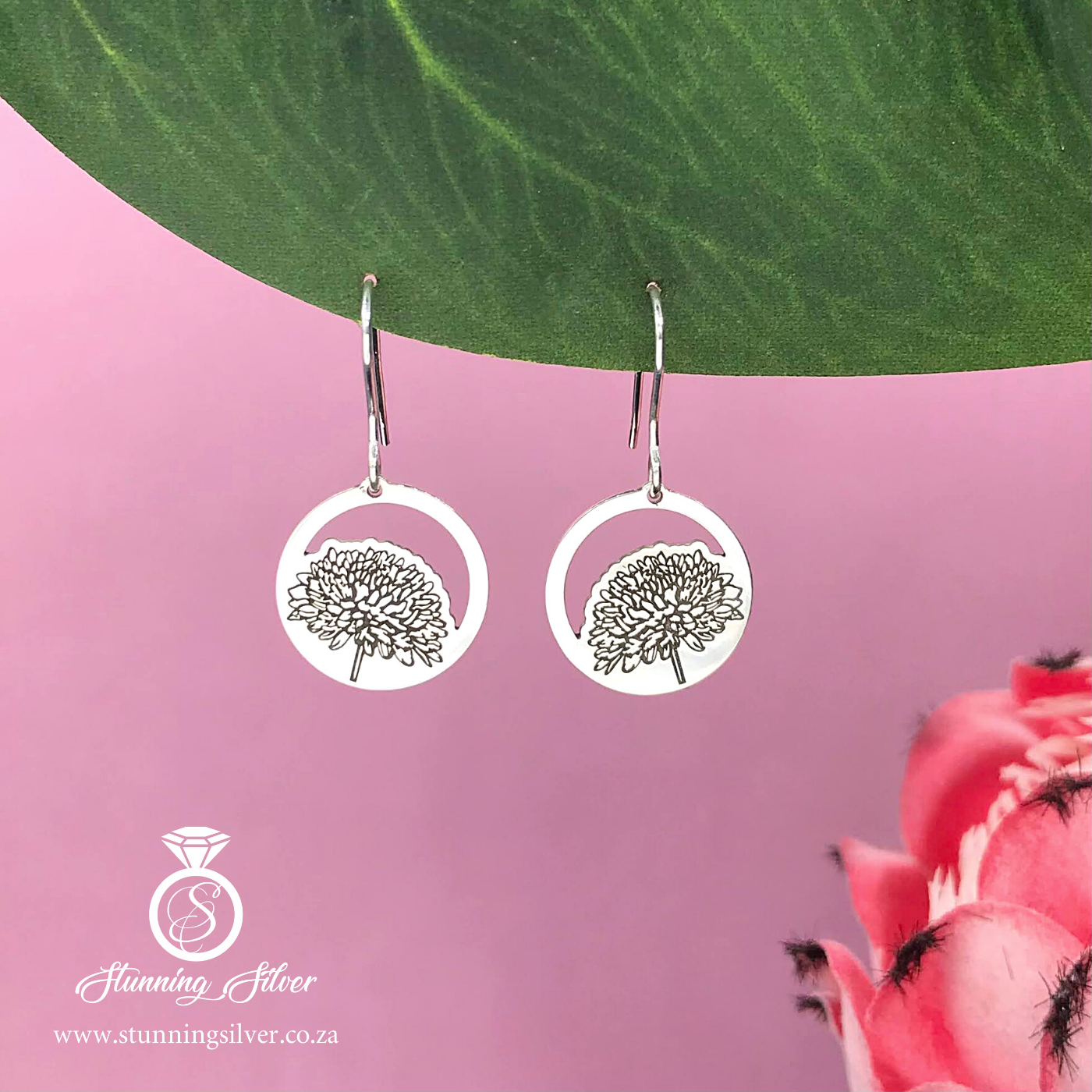 November Birth Flower Earrings - Chrysanthemum