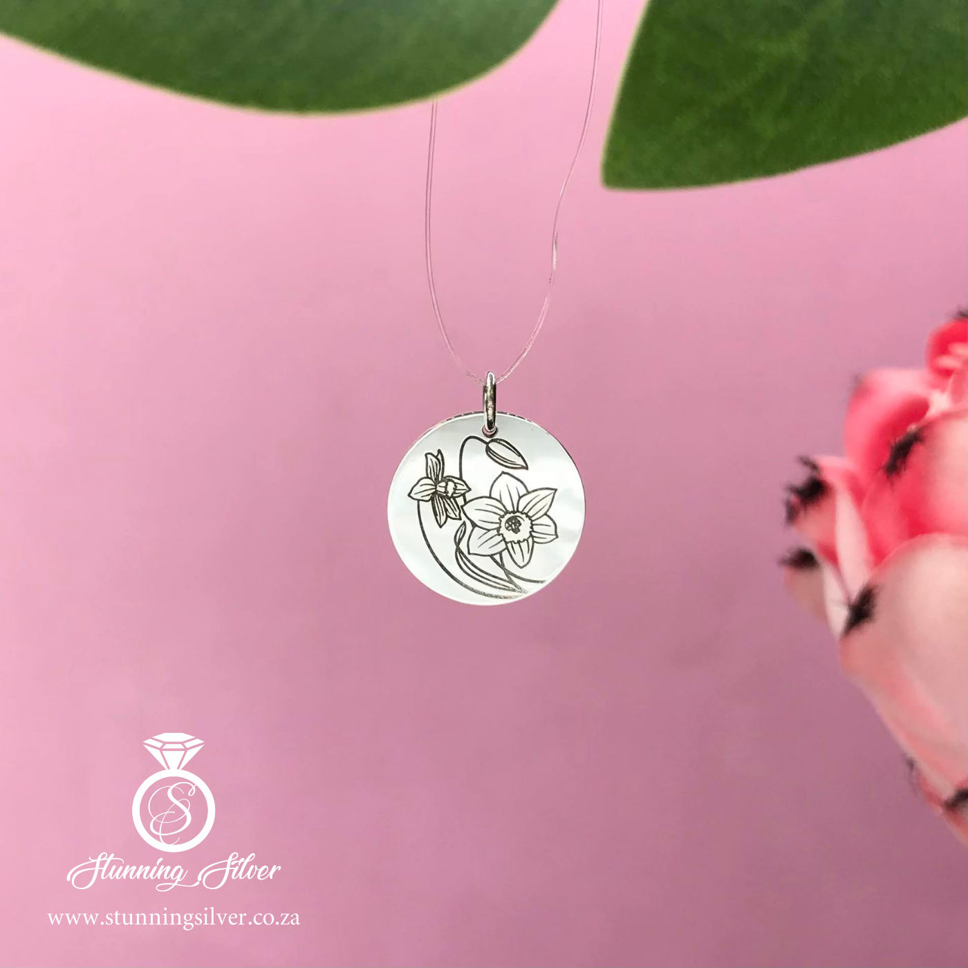 December Birth Flower - Narcissus Pendant