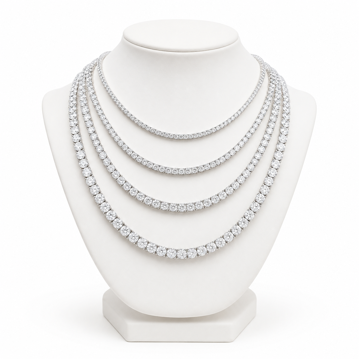 White Moissanite Tennis Necklace