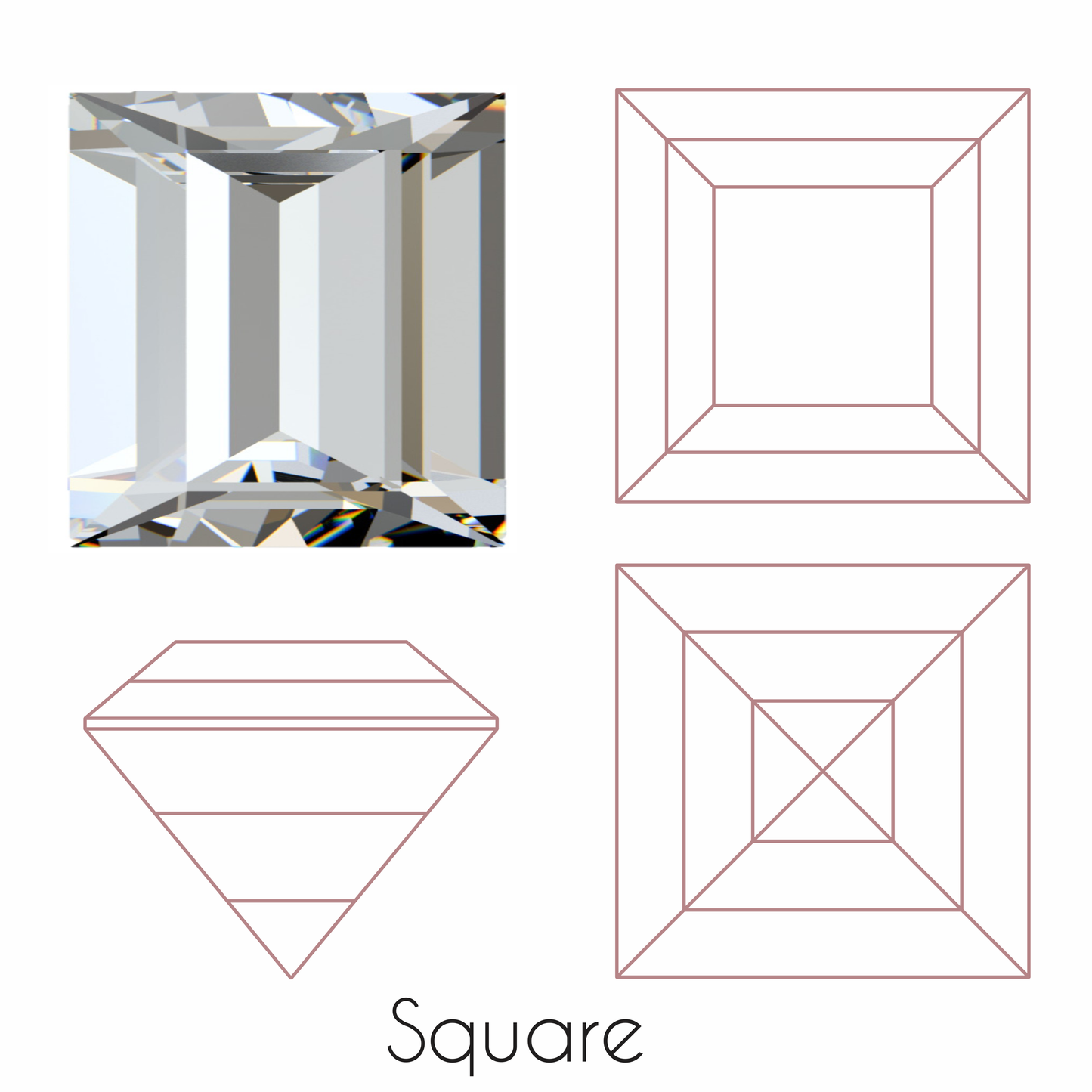 Square Cut Moissanite