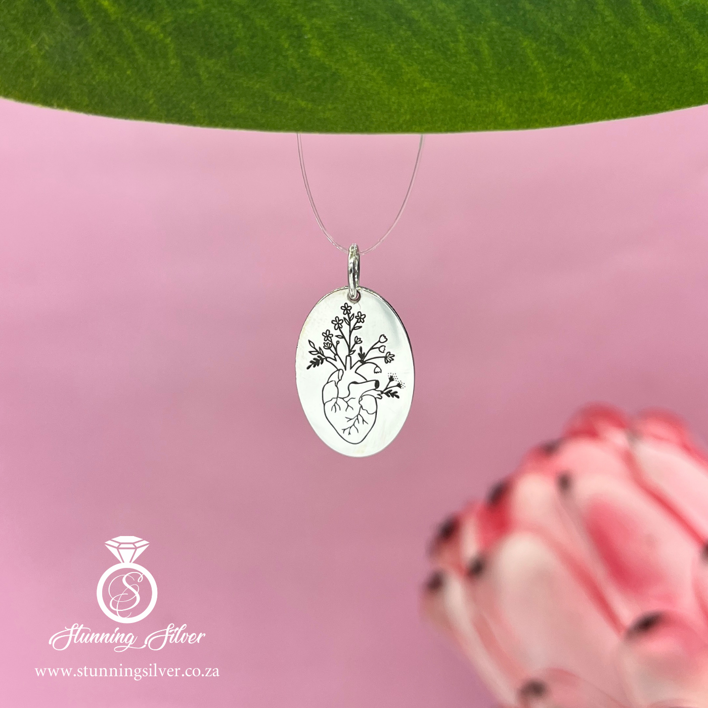Heart with Flowers Pendant