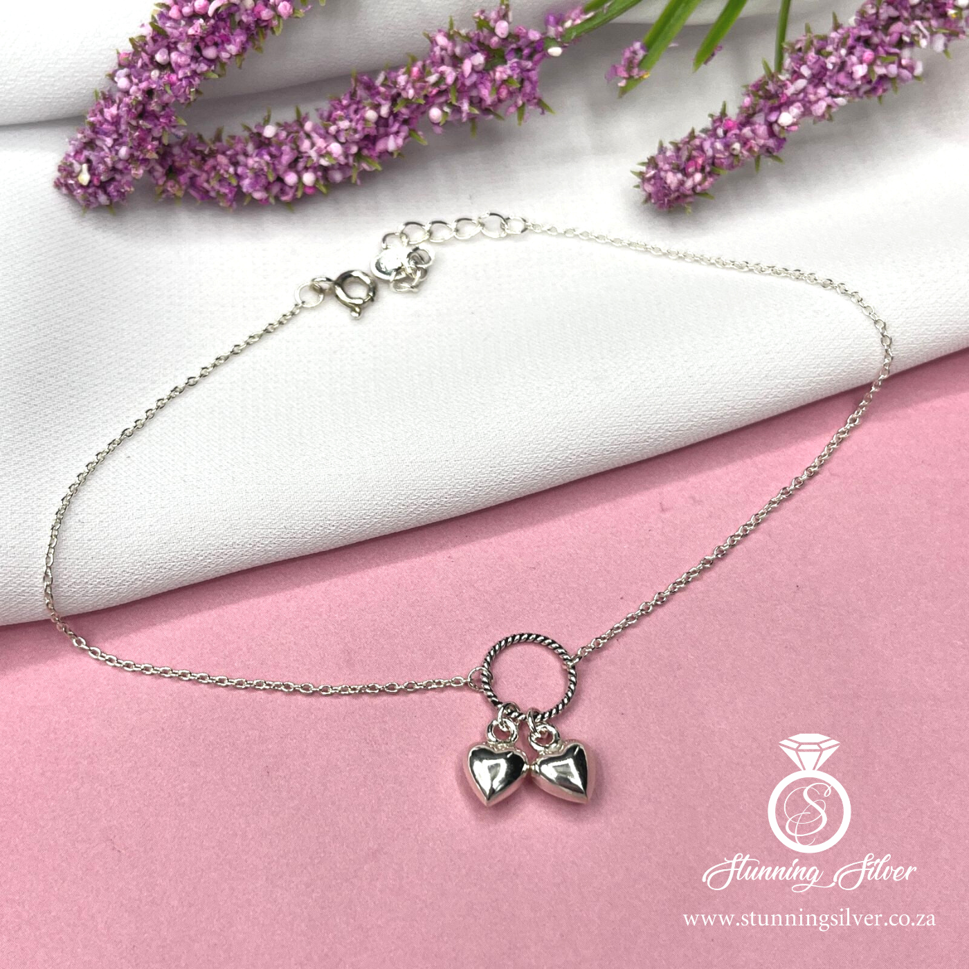 Double Heart Anklet