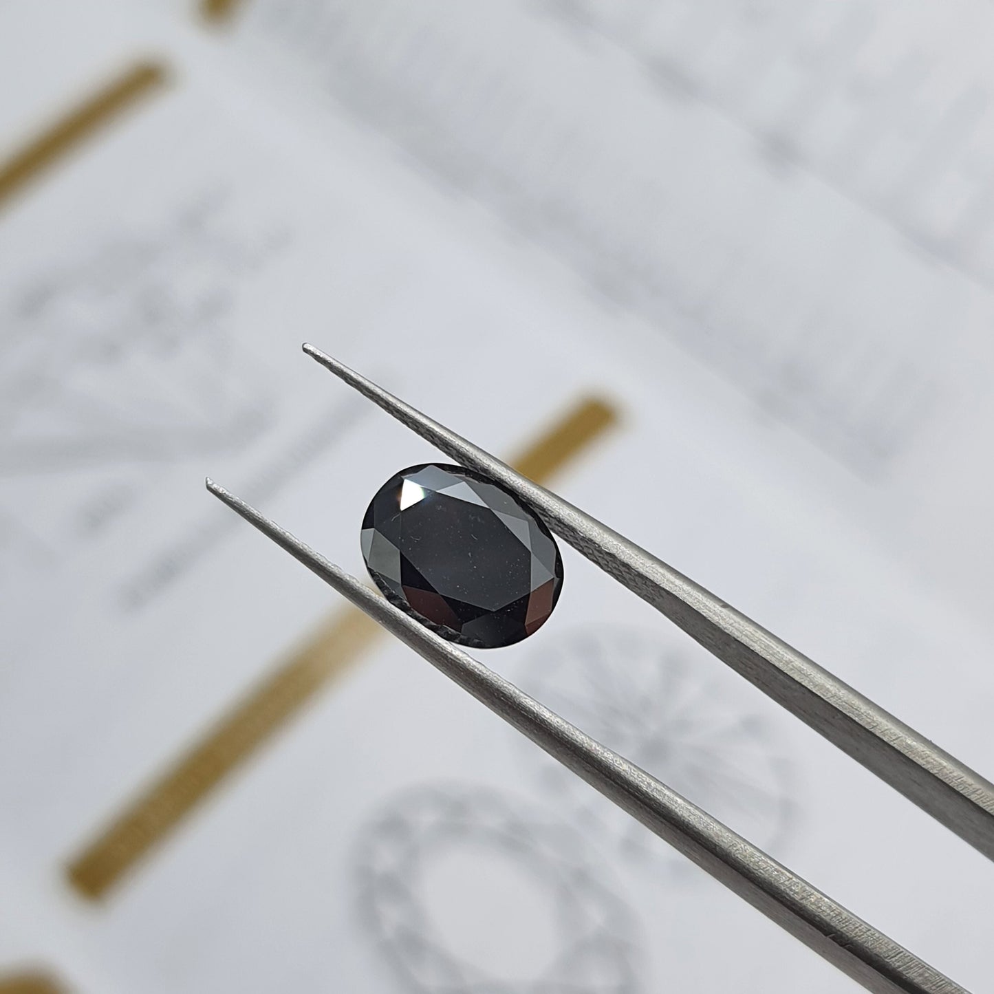2ct Black Oval Moissanite