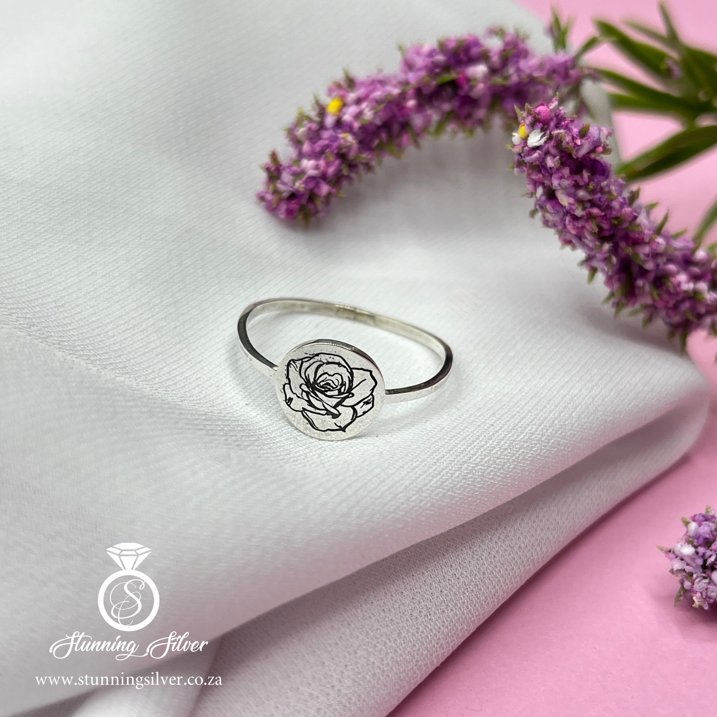Birth Flower Stack Ring