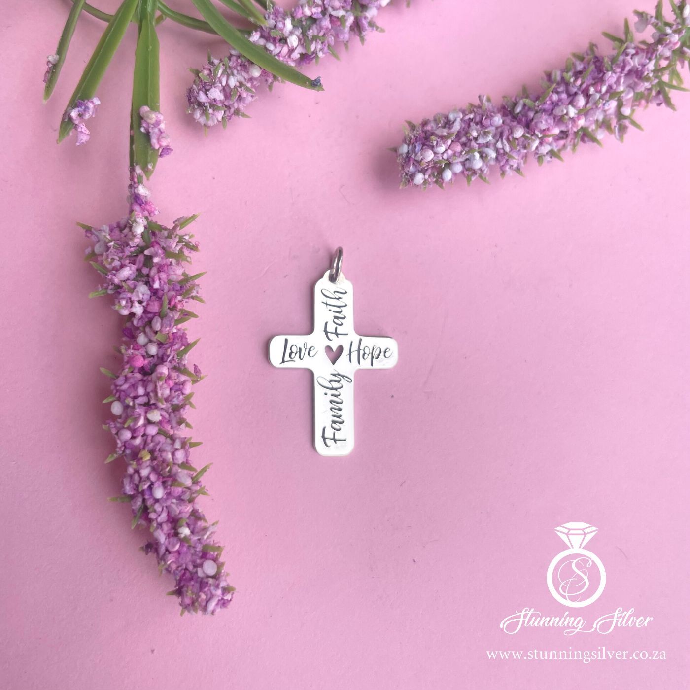 Family Love Hope Faith Cross Pendant