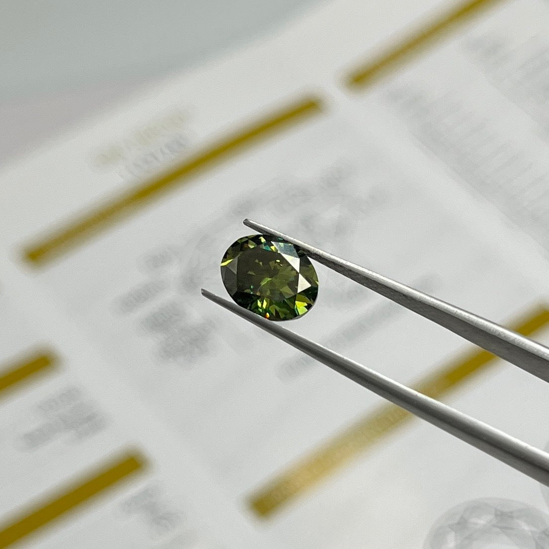 2ct Green Oval Cut Moissanite