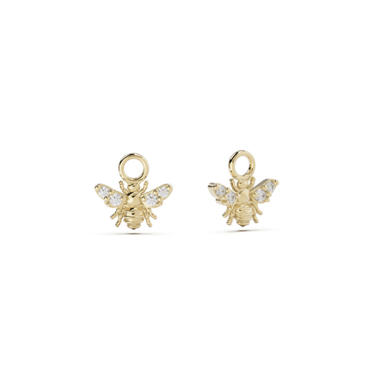 9ct Gold BeeLoved Earring Charms - White