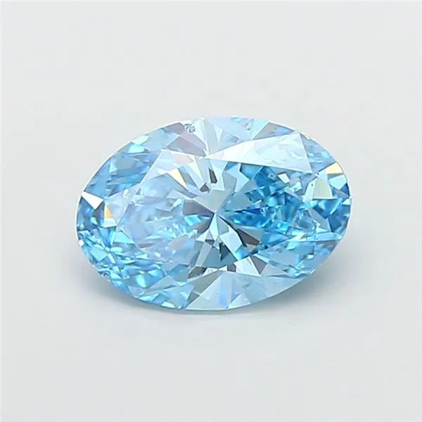 4.01ct Oval Lab Grown Diamond (Colour Fancy Vivid Blue, Clarity VS2, IGI Certified)