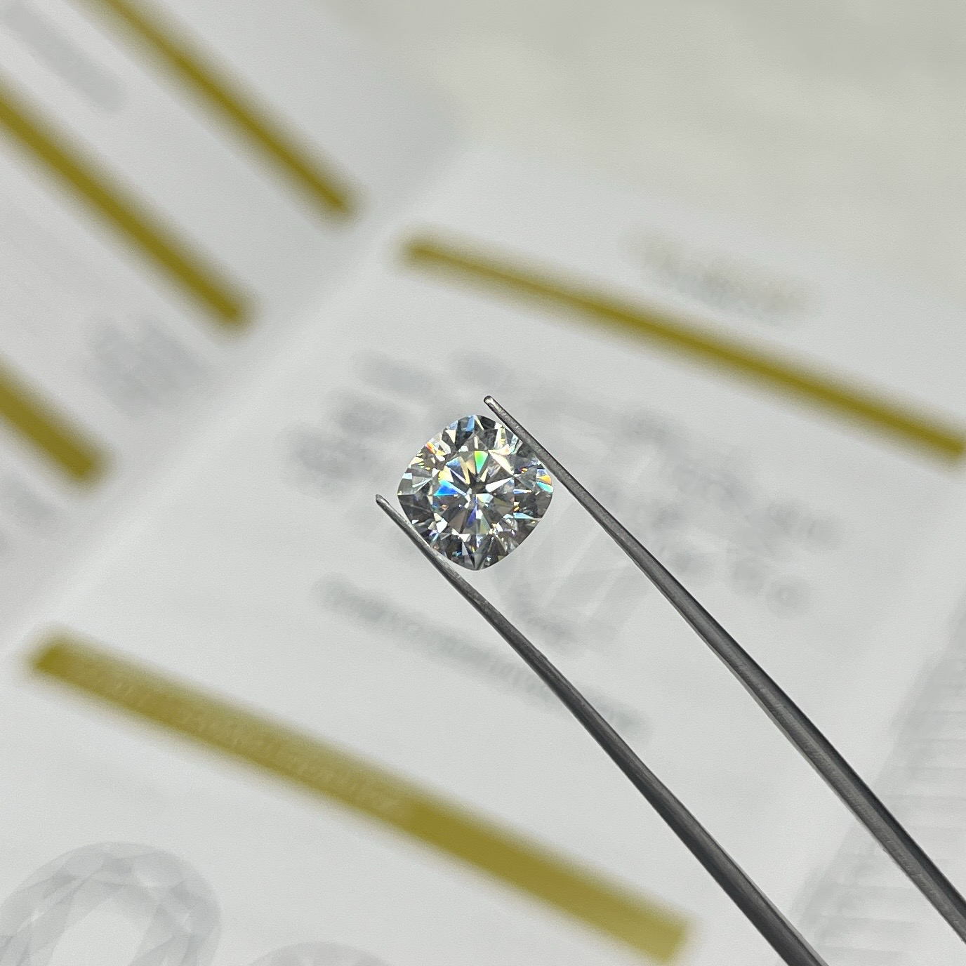 2 White GH Cushion Cut Moissanite