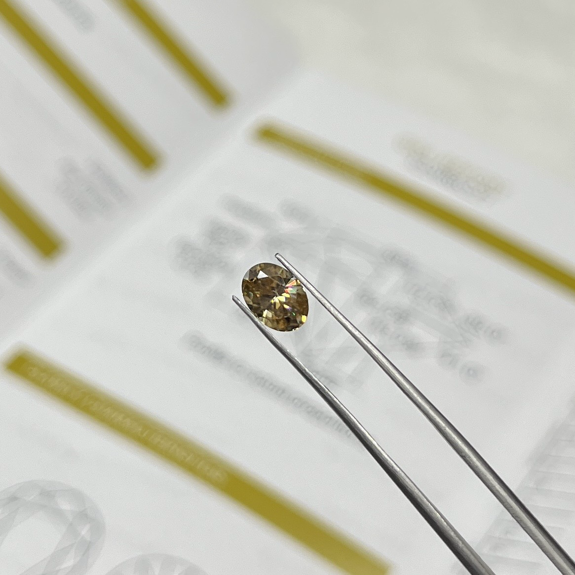 1ct Champagne Oval Cut Moissanite