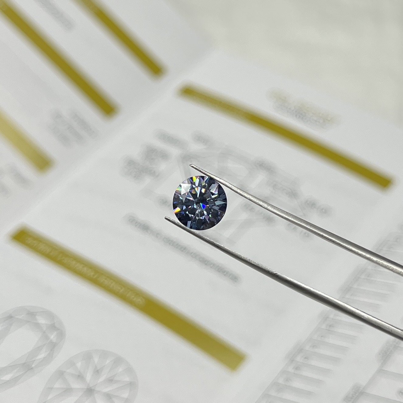 2ct Blue Round Moissanite