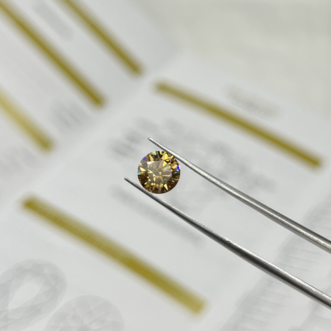 1ct Champagne Round Moissanite