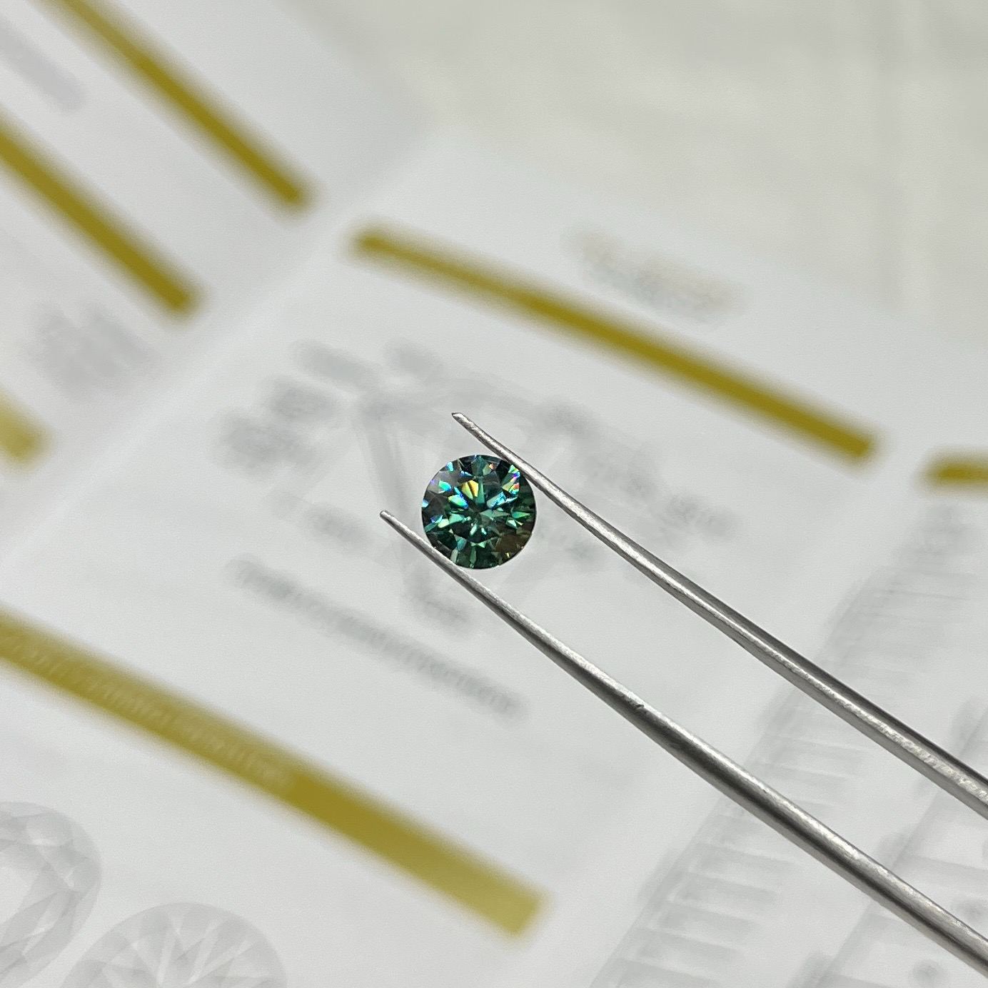 1ct Green Round Moissanite