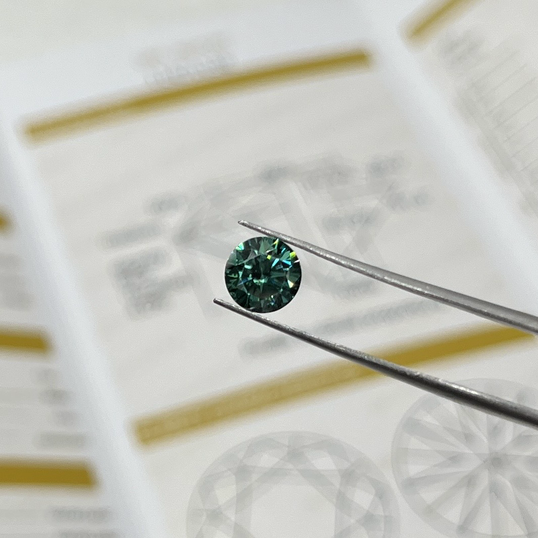 1ct Green Round Moissanite