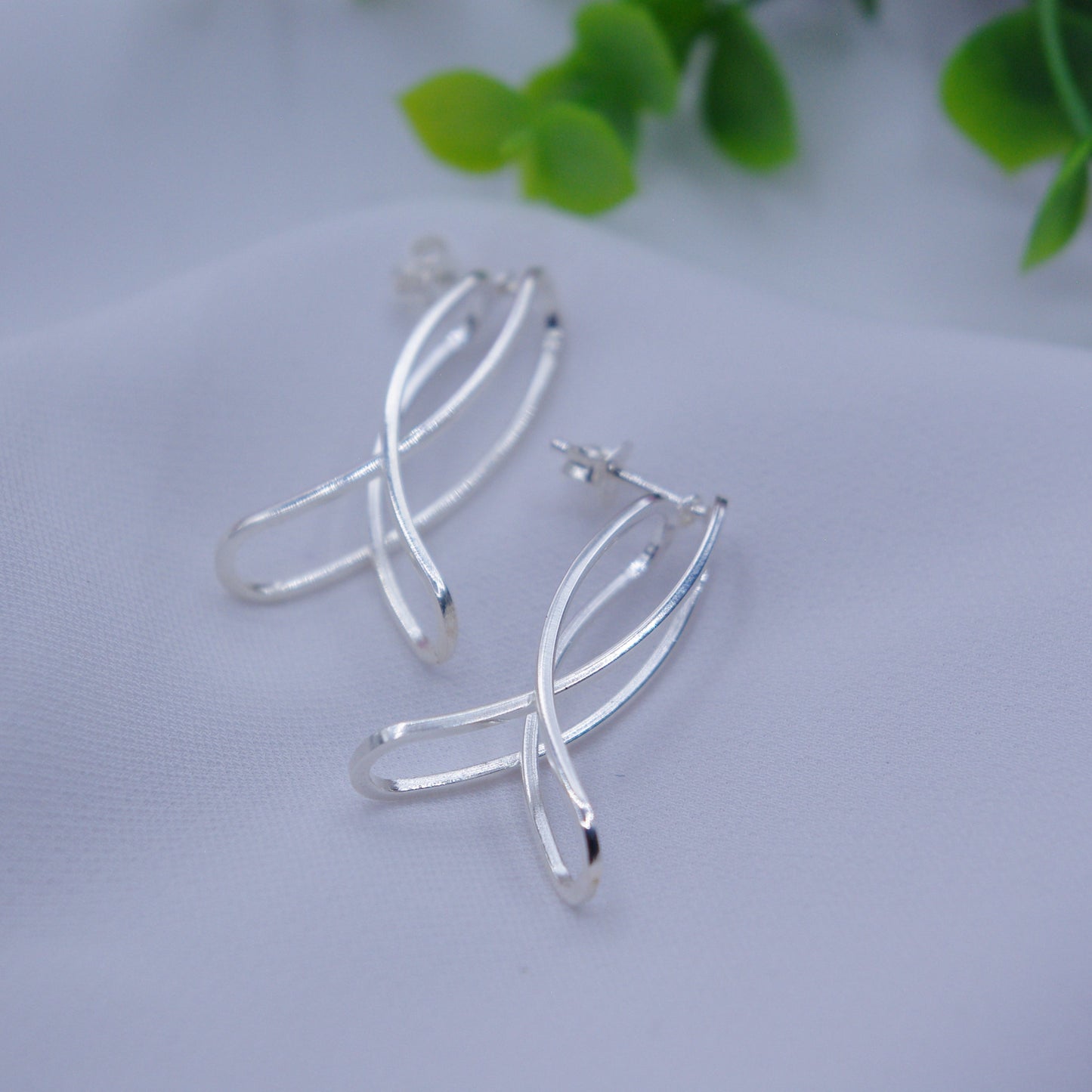 Interlinked Rectangle Dangle Earrings