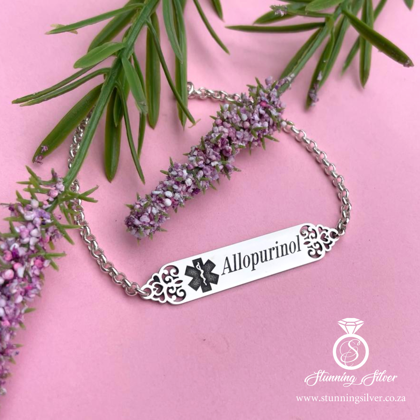 Medical Bracelet with Lace Border