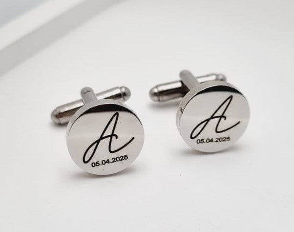 Stainless Steel Initial Cufflinks