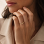 9ct Gold Heather Stack Ring - White Stones
