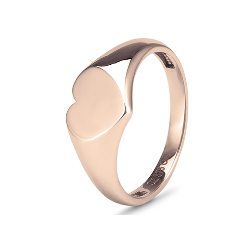 Heart Signet Ring (11mm x 9.5mm)- 9ct Rose Gold