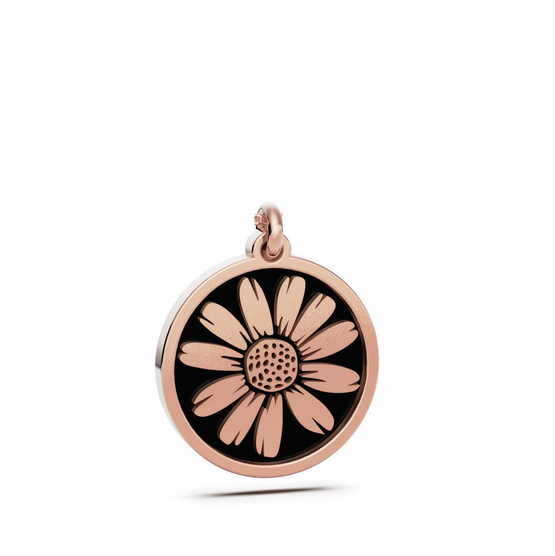 April (Daisy) Birth Flower Round Pendant - 9ct Rose Gold