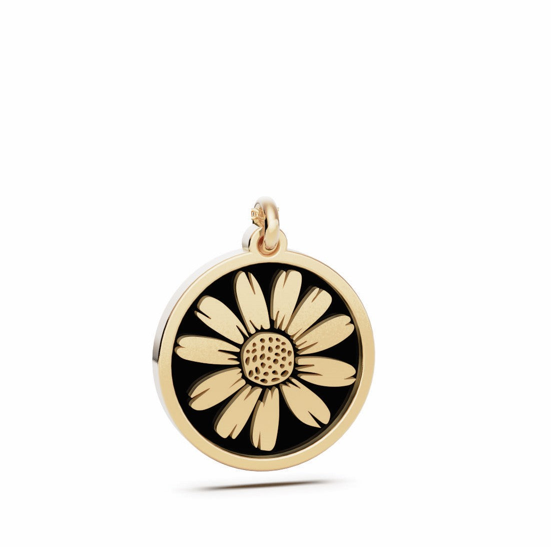 April (Daisy) Birth Flower Round Pendant - 9ct Yellow Gold
