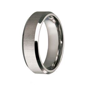 Men's Wedding Band: Titanium Bevelled Edge (7mm)