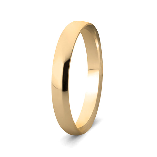 Men's Wedding Band: 9ct Yellow Gold Supreme Fit (3mm)