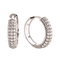 9ct White Gold Cubic Zirconia Pave Huggies