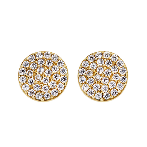 9ct Yellow Gold Cubic Zirconia Round Stud Earrings