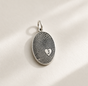 Oval Initial Fingerprint Pendant