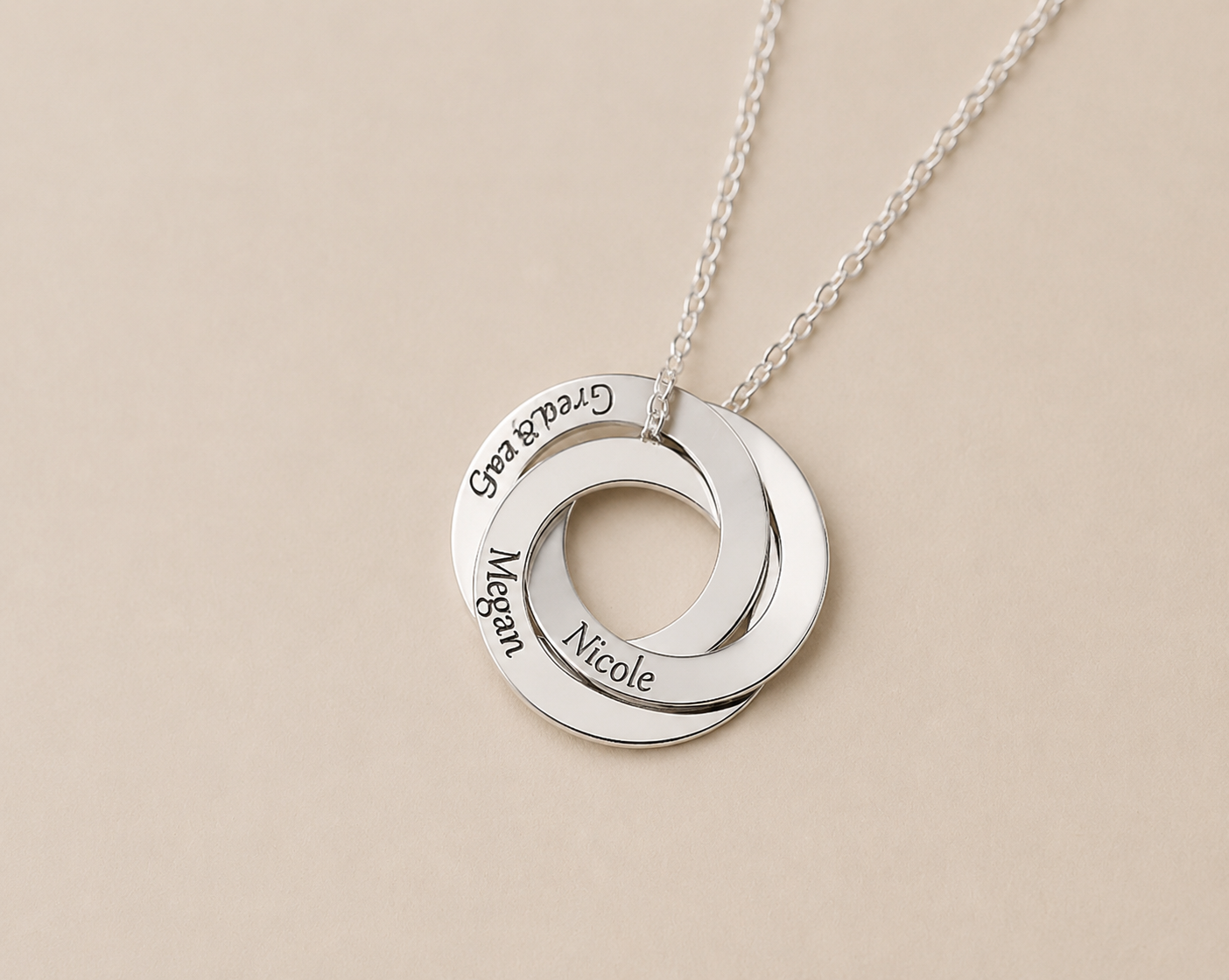 Russian Three Circle Name Pendant