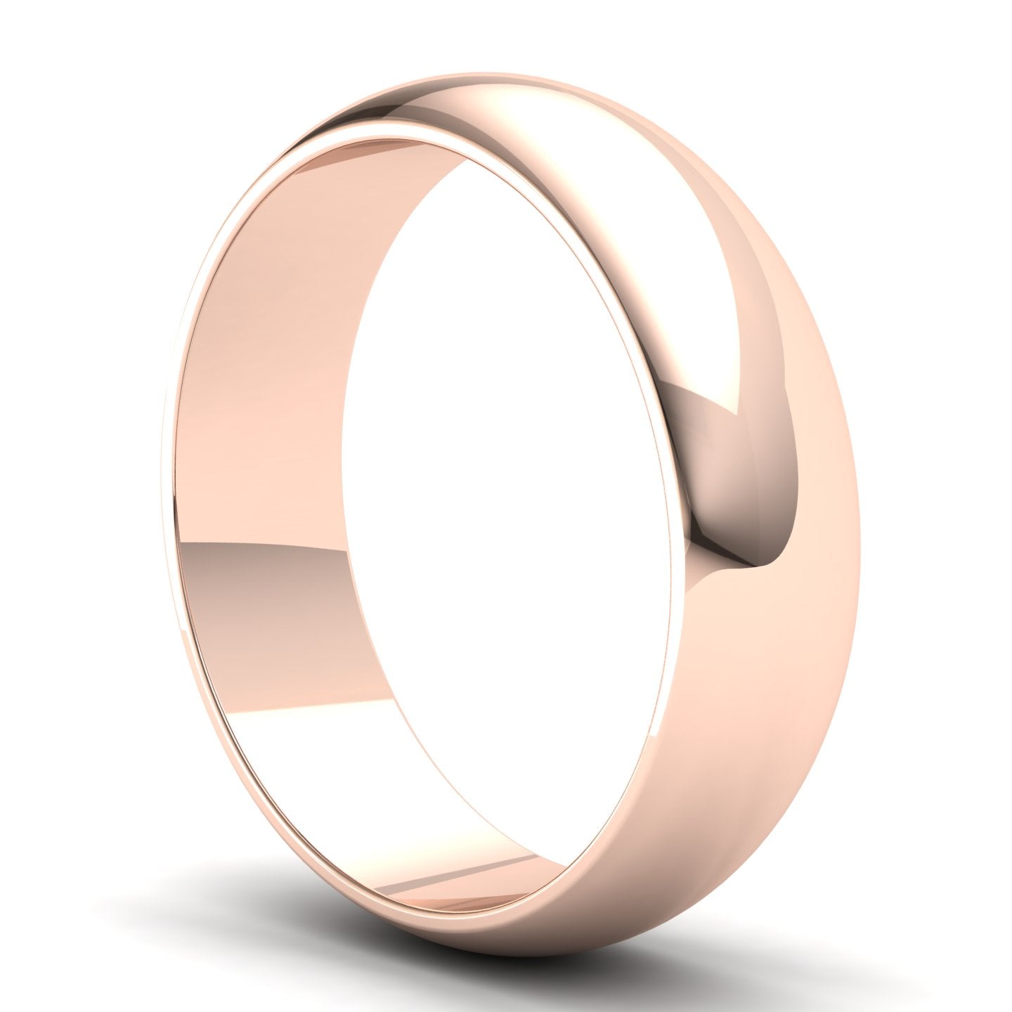 Men's Wedding Band: 9ct Rose Gold D-shaped band